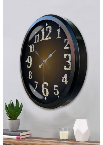 52 cm Siyah Metal Klasik Duvar Saati modelleri
