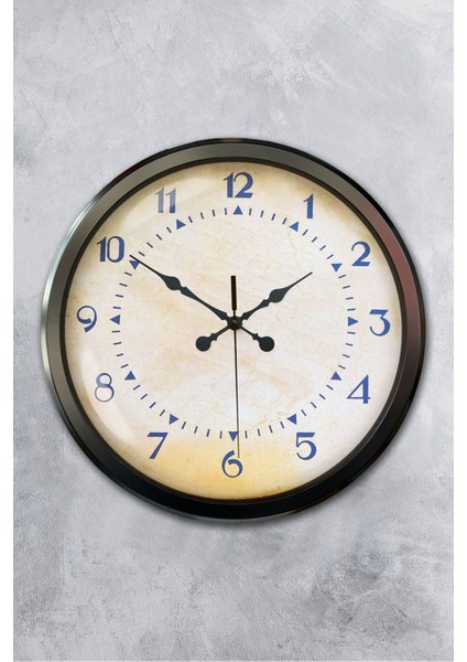 52 cm Siyah Metal Klasik Rakam Duvar Saati