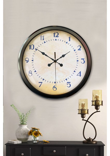 52 cm Siyah Metal Klasik Rakam Duvar Saati fiyatları