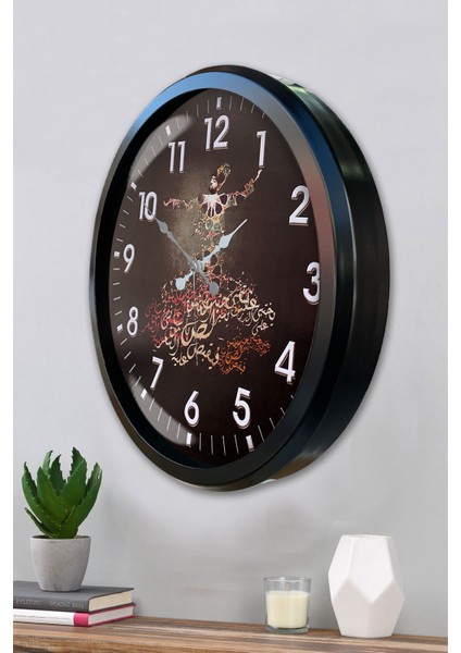 52 cm Siyah Metal Mevlevi Duvar Saati modelleri