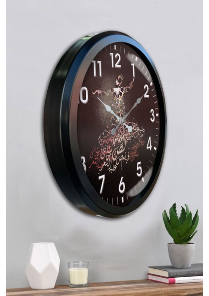 52 cm Siyah Metal Mevlevi Duvar Saati fırsatları