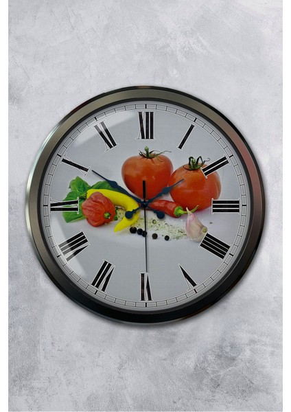 52 cm Siyah Metal Mutfak Duvar Saati