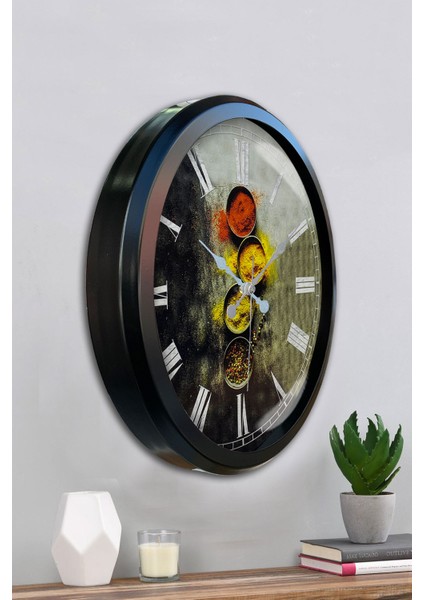 52 cm Siyah Metal Mutfak Duvar Saati fırsatları