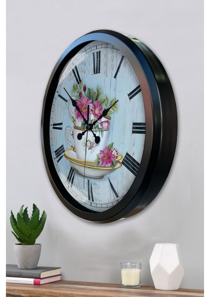 52 cm Siyah Metal Mutfak Duvar Saati modelleri