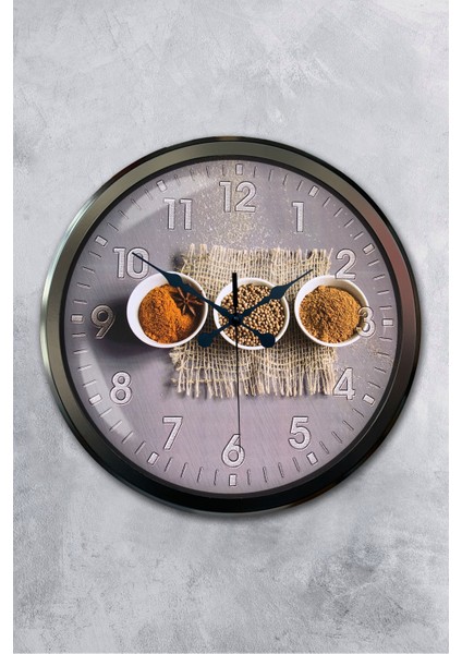 52 cm Siyah Metal Mutfak Duvar Saati