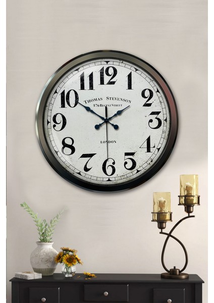 52 cm Siyah Metal Regent Street Duvar Saati fiyatları