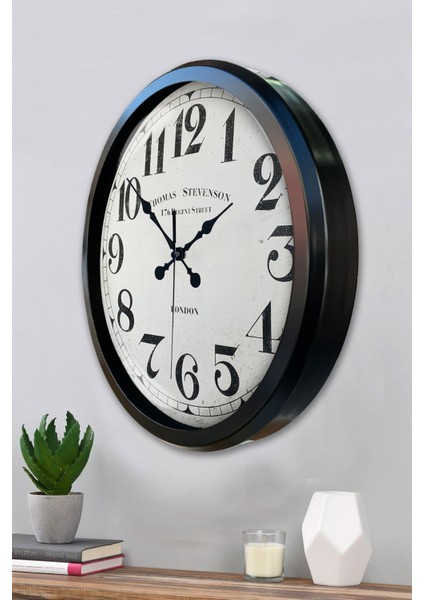 52 cm Siyah Metal Regent Street Duvar Saati modelleri