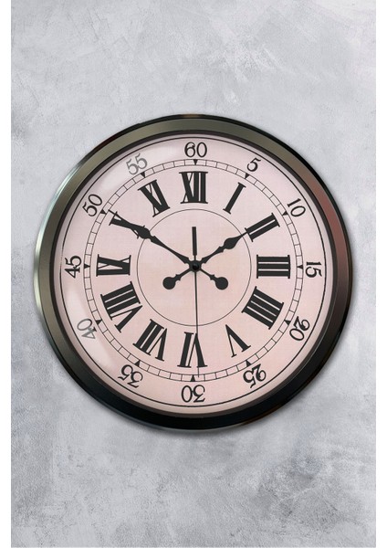 52 cm Siyah Metal Roma Rakamlı Duvar Saati