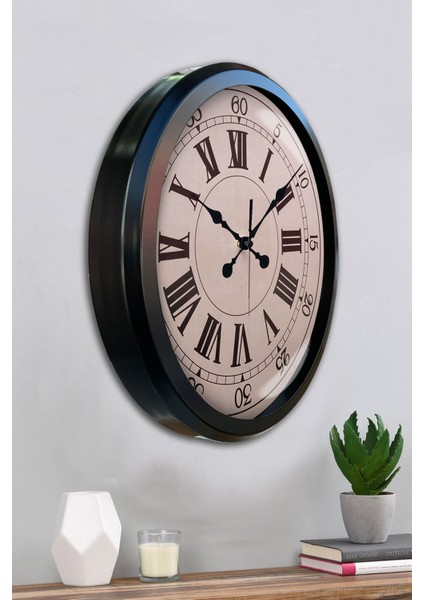 52 cm Siyah Metal Roma Rakamlı Duvar Saati fırsatları