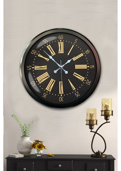 52 cm Siyah Metal Roma Rakamlı Duvar Saati fiyatları