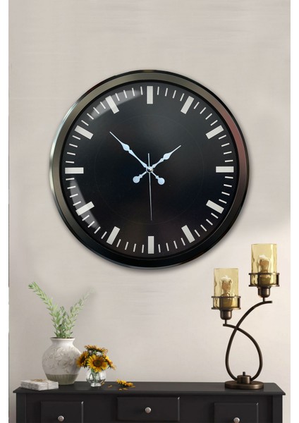 52 cm Siyah Metal Siyah Renk Duvar Saati fiyatları