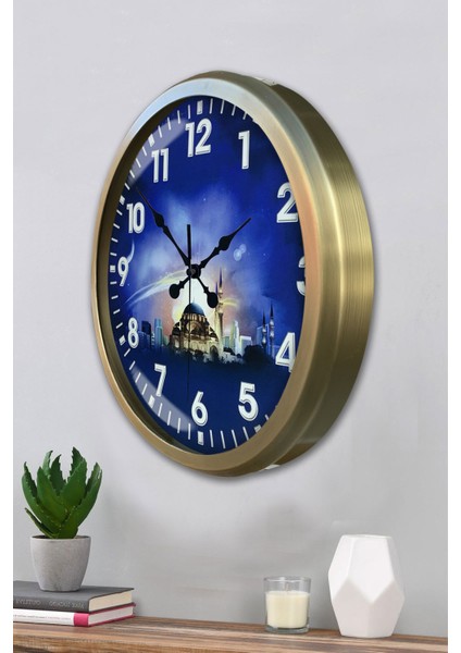 52 cm Eskitme Metal Islam Duvar Saati modelleri