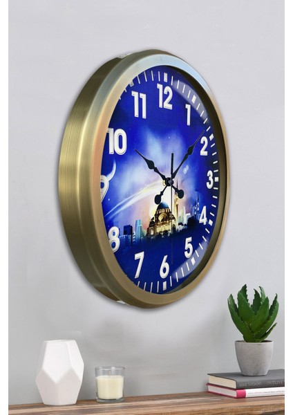 52 cm Eskitme Metal Islam Duvar Saati fırsatları