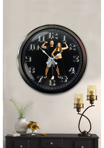 52 cm Siyah Metal Fitness Duvar Saati fiyatları