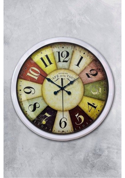 52 cm Beyaz Metal Modern Duvar Saati