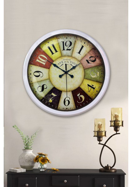 52 cm Beyaz Metal Modern Duvar Saati fiyatları