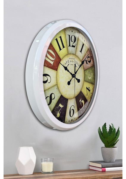 52 cm Beyaz Metal Modern Duvar Saati fırsatları