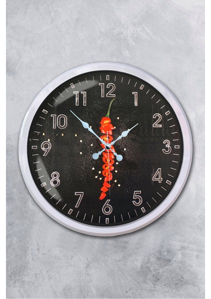 52 cm Beyaz Metal Mutfak Duvar Saati