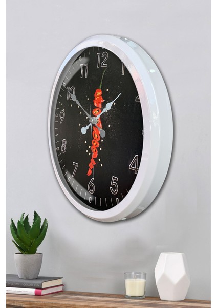 52 cm Beyaz Metal Mutfak Duvar Saati modelleri