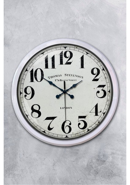 52 cm Beyaz Metal Regent Street Duvar Saati