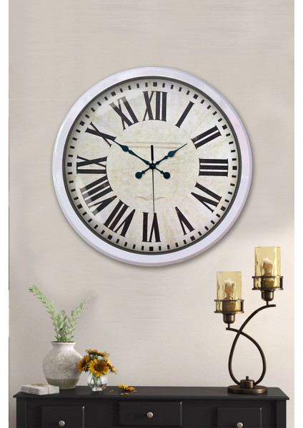 52 cm Beyaz Metal Roma Rakamlı Duvar Saati fiyatları