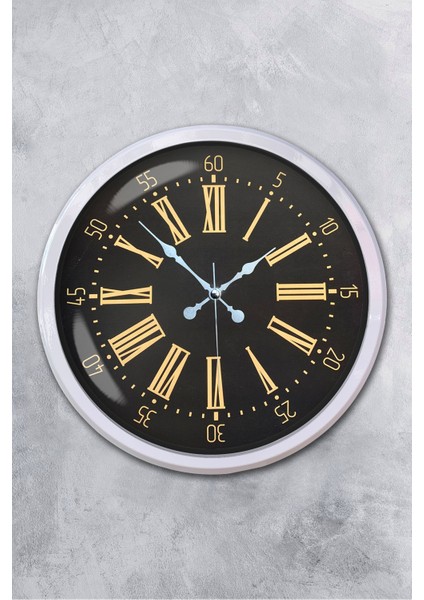 52 cm Beyaz Metal Roma Rakamlı Duvar Saati