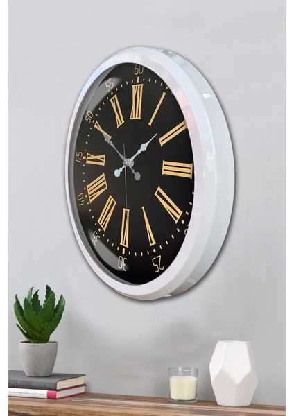 52 cm Beyaz Metal Roma Rakamlı Duvar Saati modelleri
