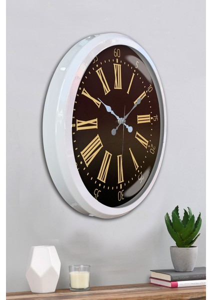 52 cm Beyaz Metal Roma Rakamlı Duvar Saati fırsatları