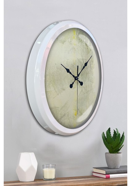 52 cm Beyaz Metal Sanatsal Duvar Saati fırsatları