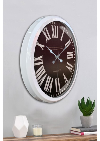 52 cm Beyaz Metal Siyah Kadran Duvar Saati fırsatları