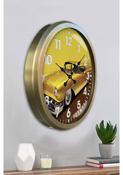 52 cm Eskitme Metal Araba Galeri Duvar Saati fırsatları