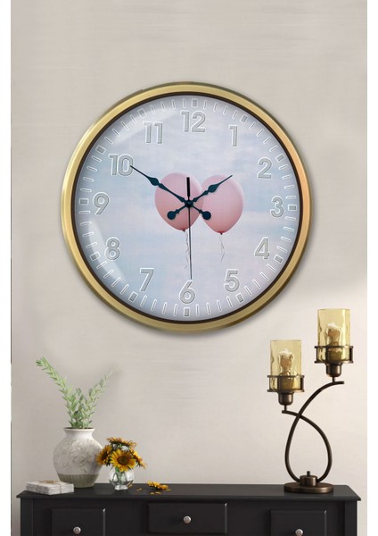 52 cm Eskitme Metal Balon Duvar Saati fiyatları