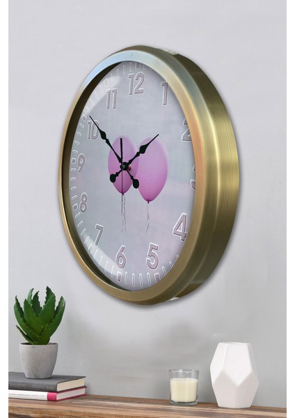 52 cm Eskitme Metal Balon Duvar Saati modelleri
