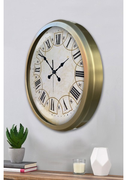 52 cm Eskitme Metal Dekoratif Duvar Saati modelleri