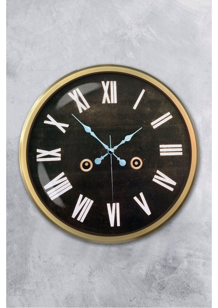 52 cm Eskitme Metal Dekoratif Duvar Saati