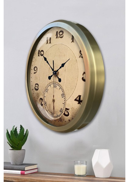 52 cm Eskitme Metal Dekoratif Duvar Saati modelleri