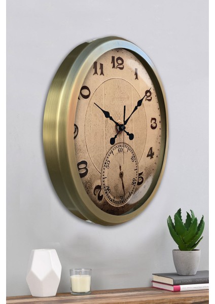 52 cm Eskitme Metal Dekoratif Duvar Saati fırsatları