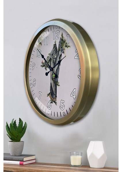 52 cm Eskitme Metal Dekoratif Duvar Saati modelleri