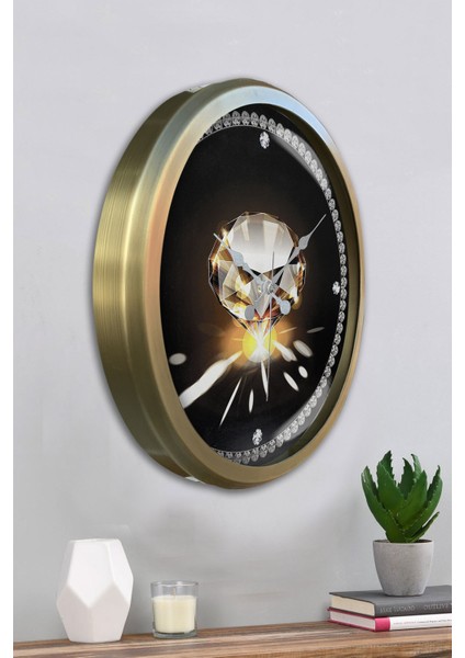 52 cm Eskitme Metal Elmas Duvar Saati fırsatları
