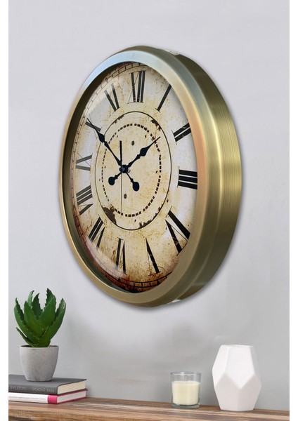 52 cm Eskitme Metal Eskitme Duvar Saati modelleri