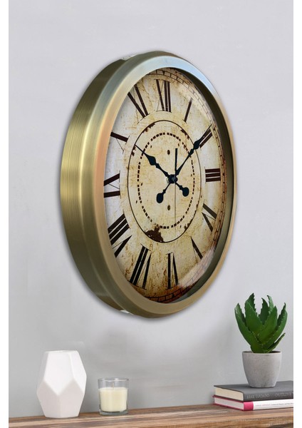 52 cm Eskitme Metal Eskitme Duvar Saati fırsatları