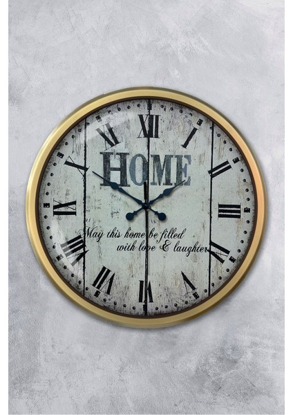 52 cm Eskitme Metal Home Duvar Saati