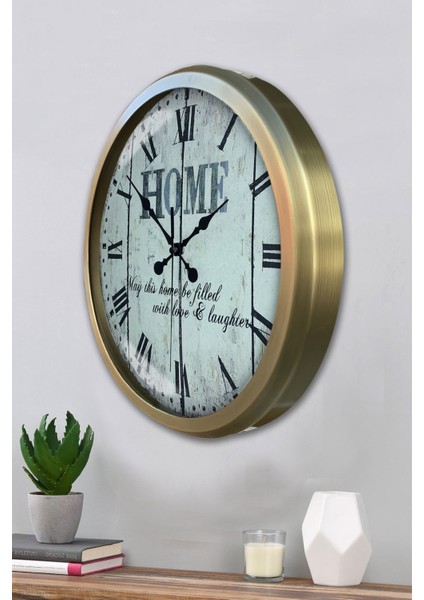 52 cm Eskitme Metal Home Duvar Saati modelleri