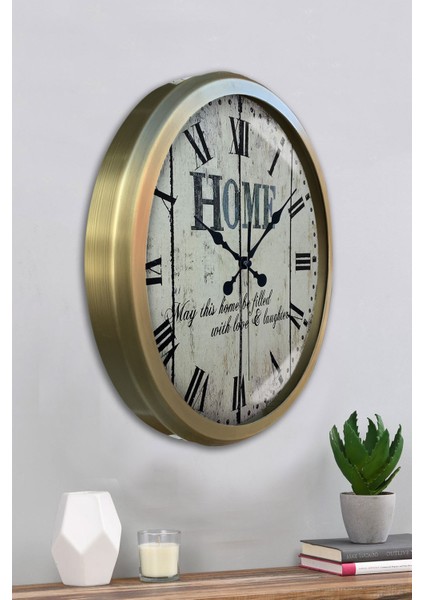 52 cm Eskitme Metal Home Duvar Saati fırsatları