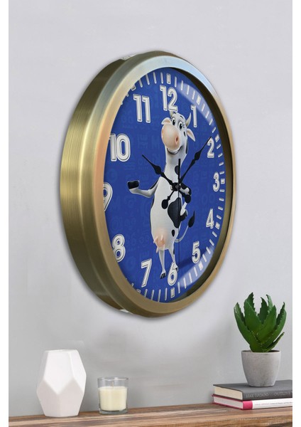 52 cm Eskitme Metal Inek Duvar Saati fırsatları
