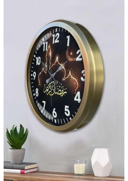 52 cm Eskitme Metal Islamic Duvar Saati modelleri