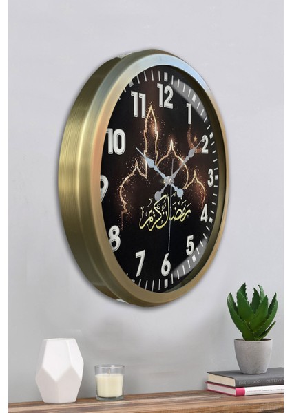 52 cm Eskitme Metal Islamic Duvar Saati fırsatları