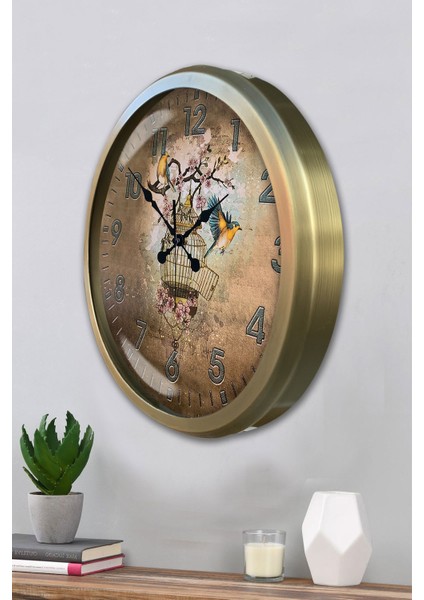 52 cm Eskitme Metal Kafes Duvar Saati modelleri