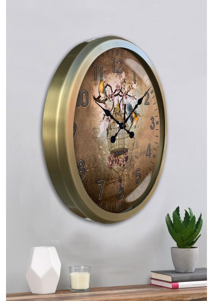 52 cm Eskitme Metal Kafes Duvar Saati fırsatları