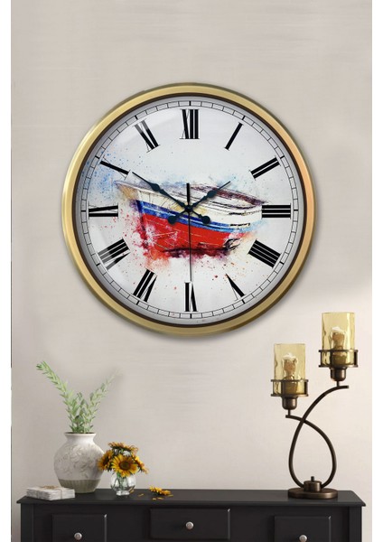 52 cm Eskitme Metal Kayık Duvar Saati fiyatları